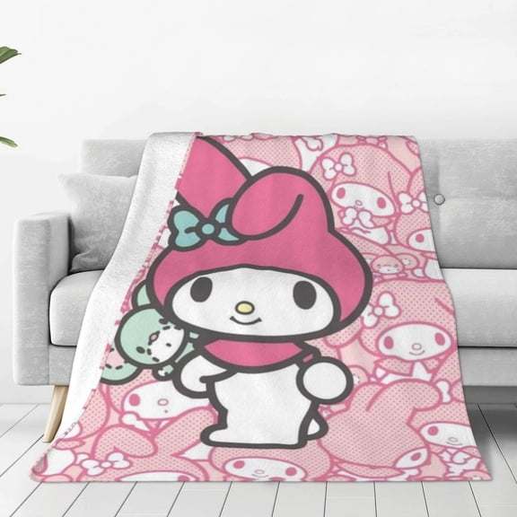 Sanrio My Melody Throw Blanket Couch Bed Sofa Soft Lightweight Warm Cozy Flannel Fleece Bed Blanket For Kids Adults Gift Multiple Sizes Available 60"X50"