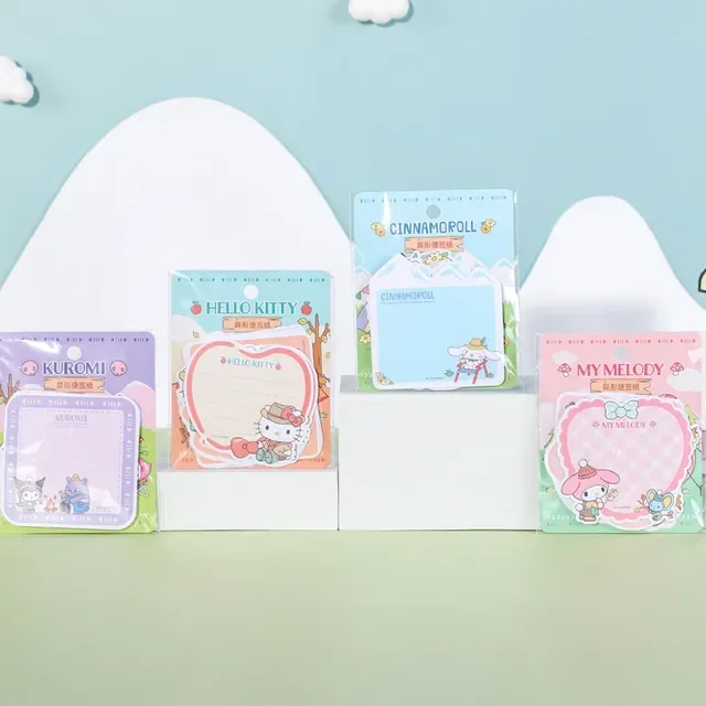 Sanrio Memo Pad Sticky Note Nonadhesive Notepad Kuromi Mymelody Cinnamoroll Hellokitty Cartoon