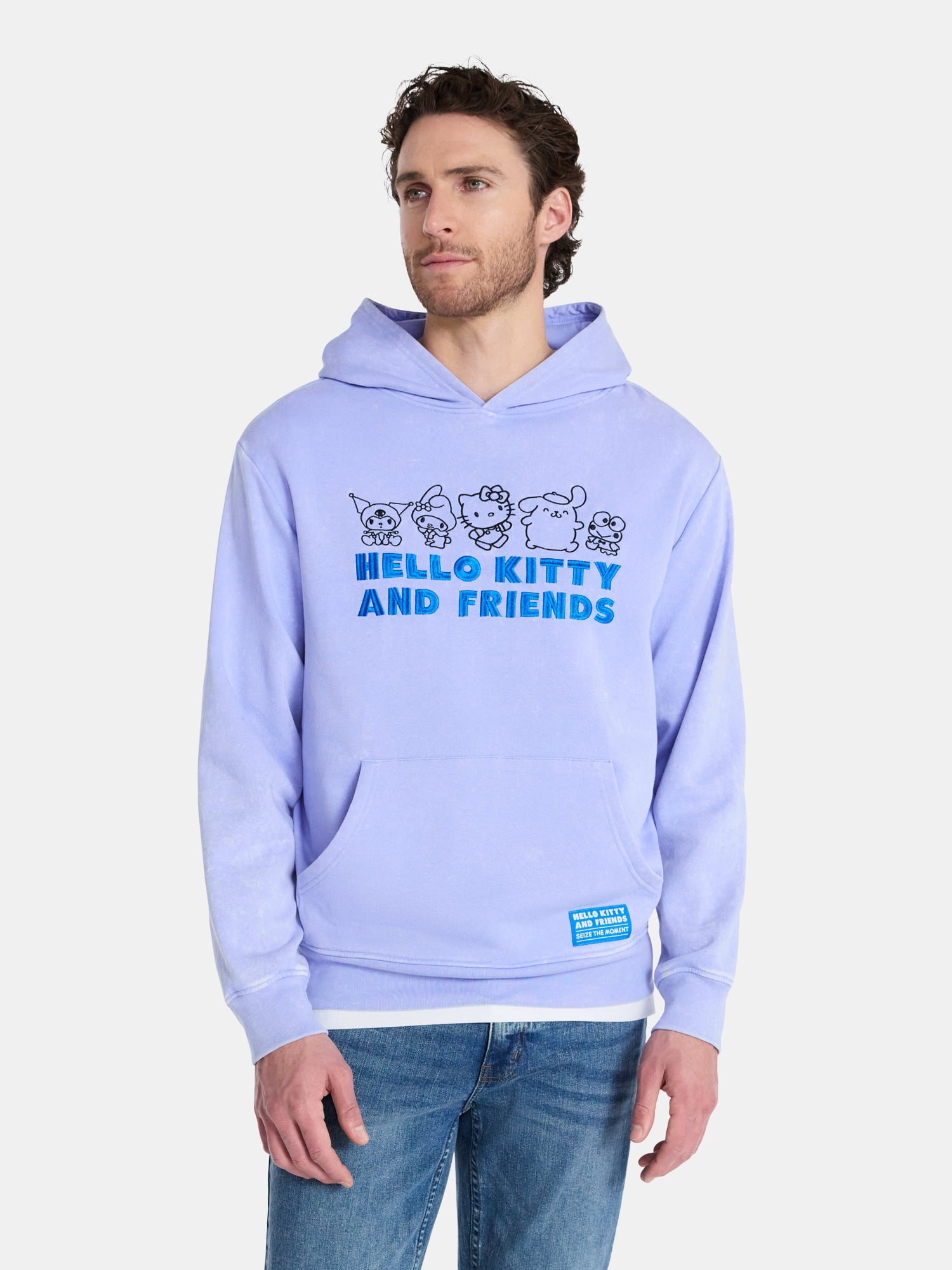 Sanrio, Men's & Big Men's Graphic Hoodie with Overshoulder Print, Hello Kitty, Sizes XS-5XL