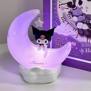Sanrio Moon LED Light Anime Kuromi Cinnamonroll Kawaii Accessories Ornament Beauty Bedroom Night Light Bedside Lamp Decoration