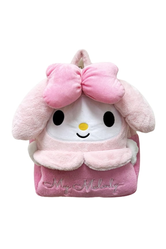 Sanrio My Melody 15 Inch Embroidered Plush Backpack