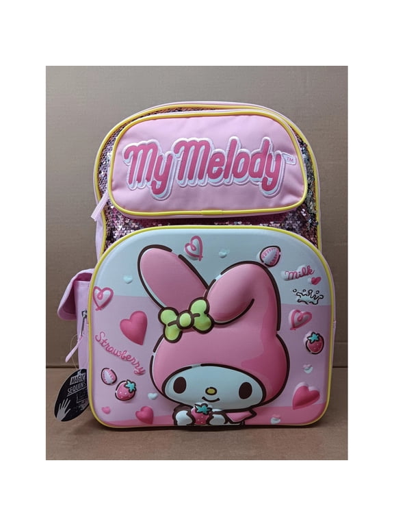 Sanrio My Melody Backpack 16Inches, Lunch Bag Pink