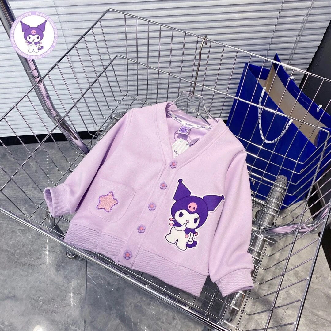 Sanrio My Melody Cinnamoroll Kuromi Girls Coat Kids Cartoon Anime Cute