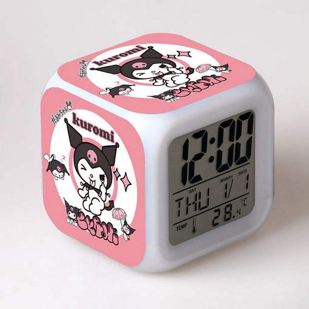 Sanrio My Melody Kuromi Alarm Clock Kawaii Hello Kitty Cartoon Desktop