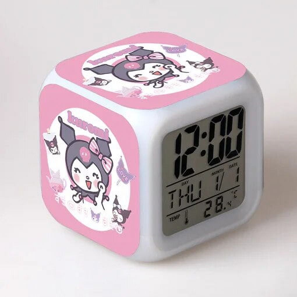 Sanrio My Melody Kuromi Alarm Clock Kawaii Hello Kitty Cartoon Desktop