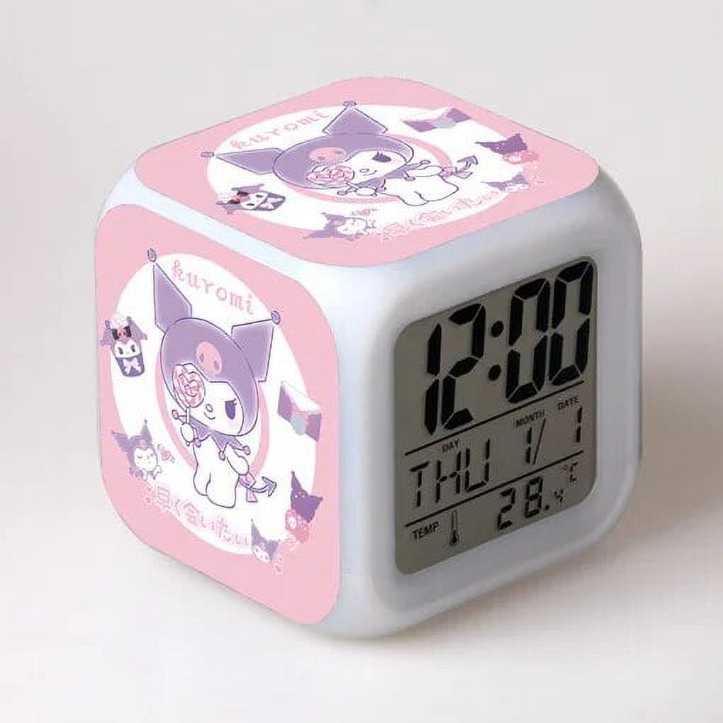Sanrio My Melody Kuromi Alarm Clock Kawaii Hello Kitty Cartoon Desktop
