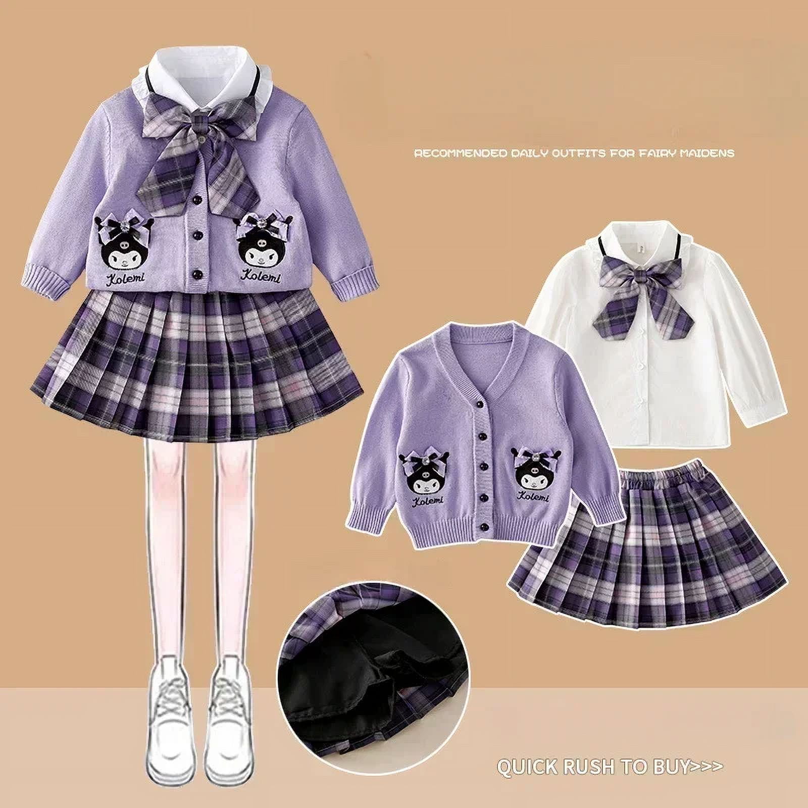 Sanrio My Melody Kuromi Children's Cosplay JK Skirt New Anime