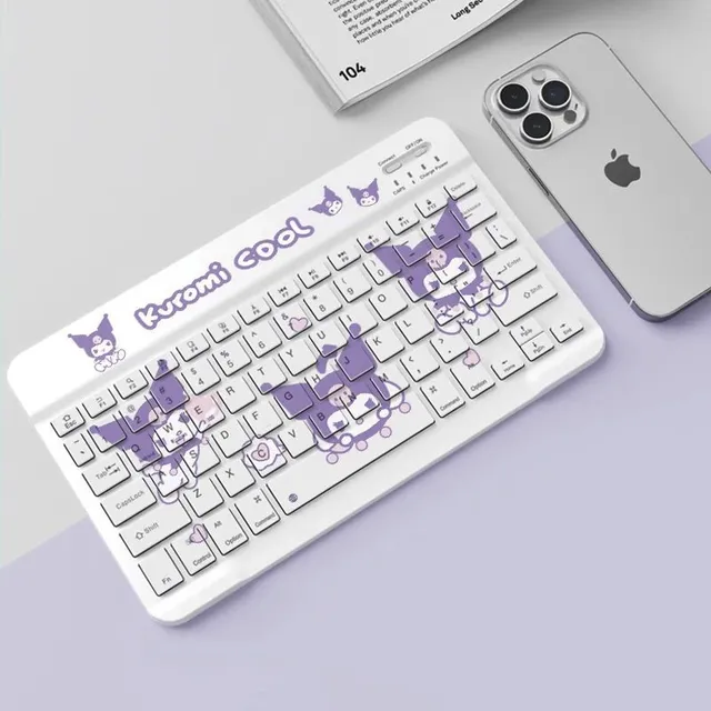 Sanrio My Melody Kuromi Keyboard Kawaii Anime Wireless Bluetooth Sanrio my melody kuromi keyboard kawaii anime wireless bluetooth