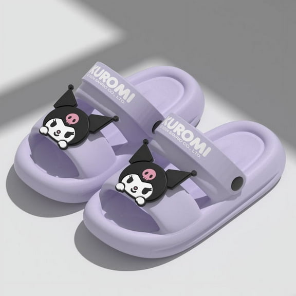 Sanrio My Melody Kuromi Sandal Girl Cartoon Summer Outerwear Thick Sole Anti Slip Shoes Indoor Cute Comfortable Slippers New