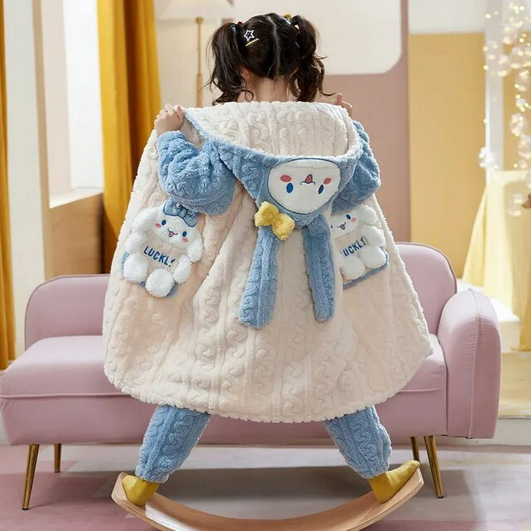 Cinnamoroll Cotton Robe Women Coral Velvet Winter Thickened Cute Home  Clothes