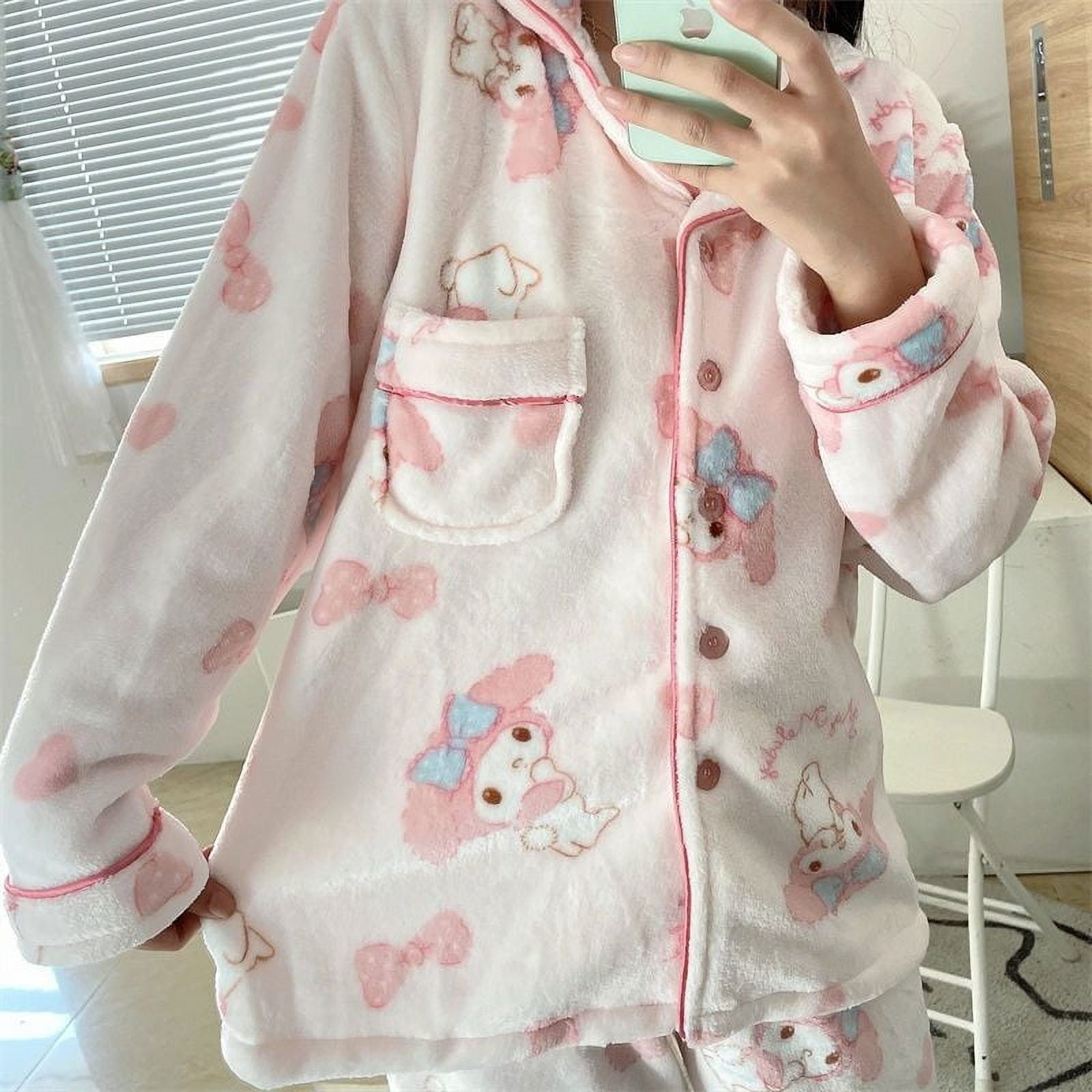 Sanrio My Melody Pajamas Women Thick Oversized Soft Fashion Kawaii ...