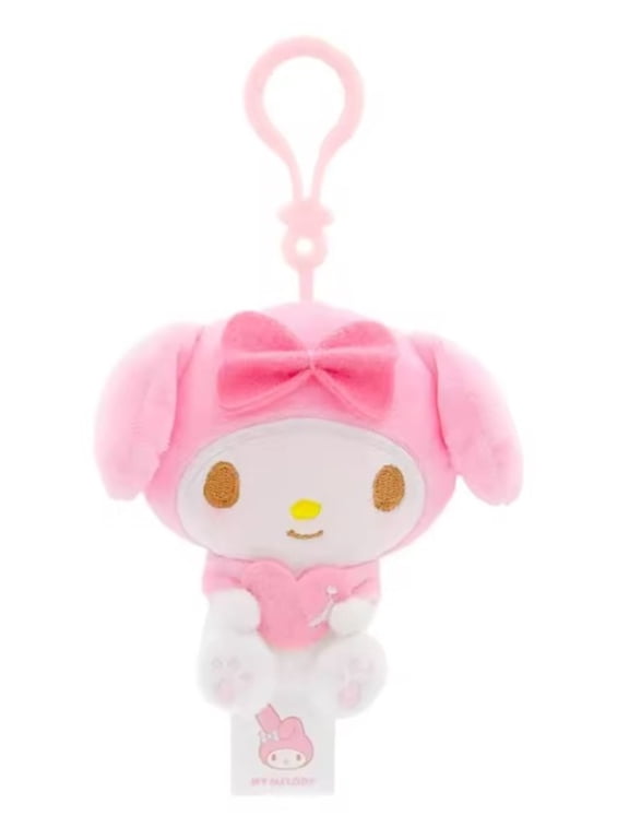 My Melody Plush Keychain Plush Key Clip Backpack Clip, 1 count, Pink Heart