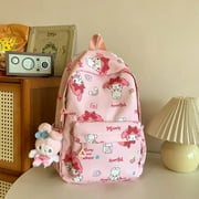 Sanrio My Melody Schoolbag Cute Cartoon Printed Graffiti Kid Child Teenage Schoolbag Student Waterproof Backpack with Pendant