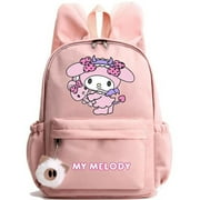 Sanrio My Melody Student Schoolbag Cute Rabbit Ears Girls Boy Cartoon Children Backpack Lightweight Women Waterproof Bags Gift