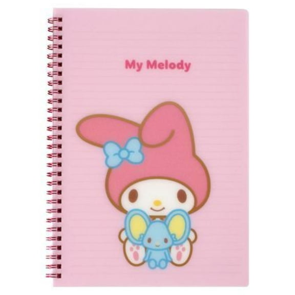Sanrio MyMelody  7mm Ruled Spiral Notebook, 7.2 x 10.2 inches 60 Sheets (Pink)