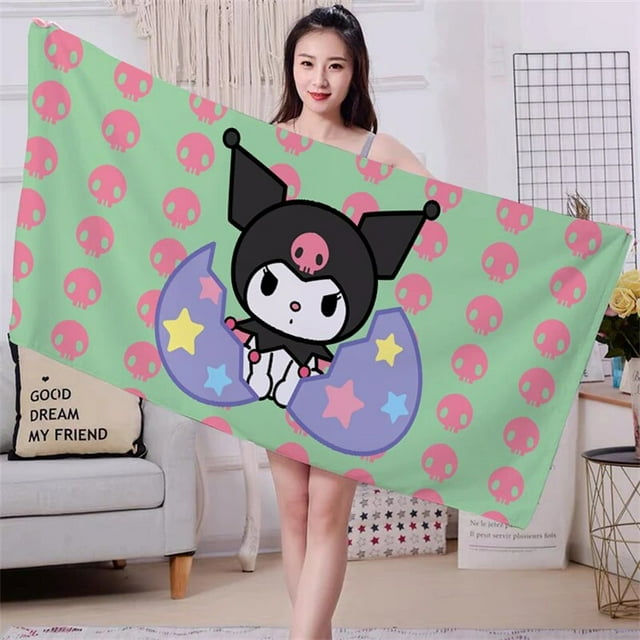 Sanrio New Cartoon Kuromi Hello Kitty My Melody Cute Beach Towel ...