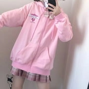 Sanrio New Cinnamoroll Cute Women Hoodies Y2k Preppy Cartoon Print Student Zipper Cardigan Korean Sweet Kawaii Loose Sweatshirt