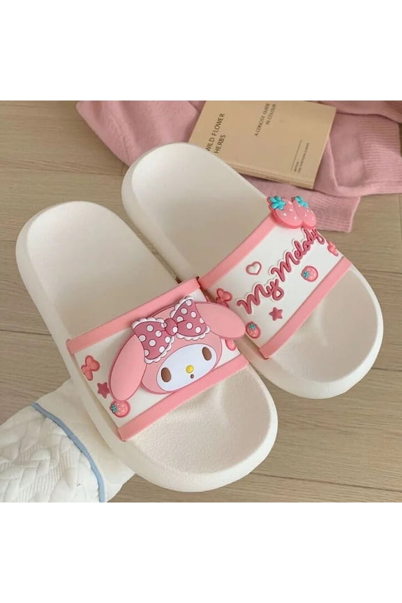 Sanrio New Slippers Hello Kitty Soft Cute Shoes Y2k Korean Style Summer Sandals Indoor Outdoor Beach Slipper Women Fashion Shoes