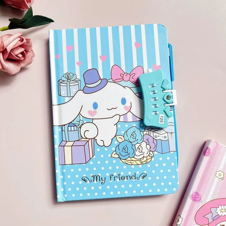 Sanrio Notebook Set with Password Lock My Melody Kuromi Cartoon 