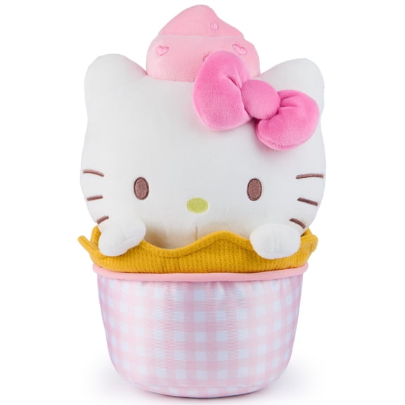 GUND Sanrio Official Hello Kitty Ice Cream Plush, Stuffed Animal for Ages 1 and Up, Pink/White, 10
