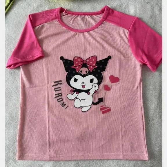 Sanrio Oversized T Shirt Summer New Original Y2k Top Kawaii Girl Mixed Color Kuromi Cinnamoroll Graphic T Shirts Women Clothes