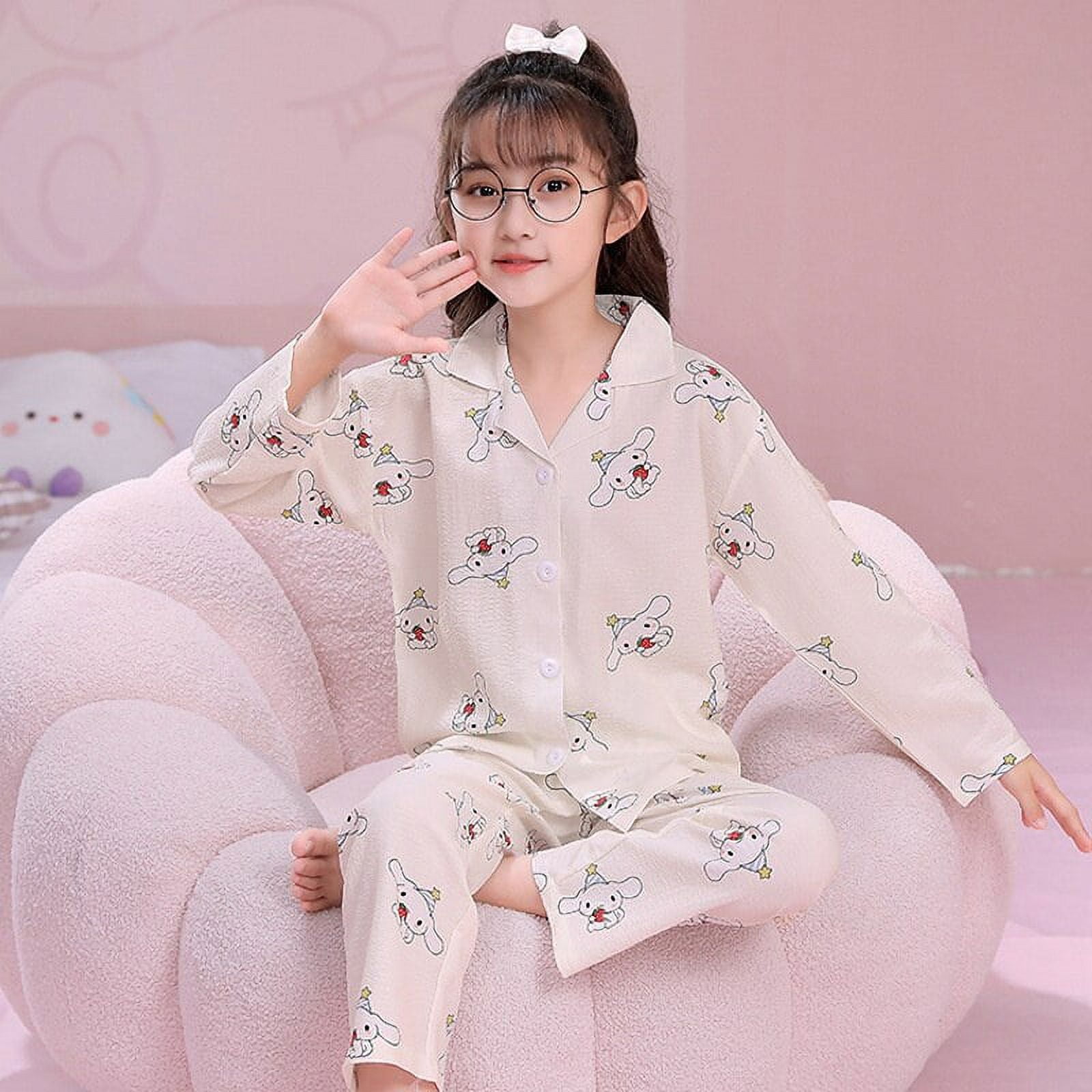 Sanrio Pajama Sets Melody Kuromi Hello Kitty Cinnamoroll Kawaii Girls ...