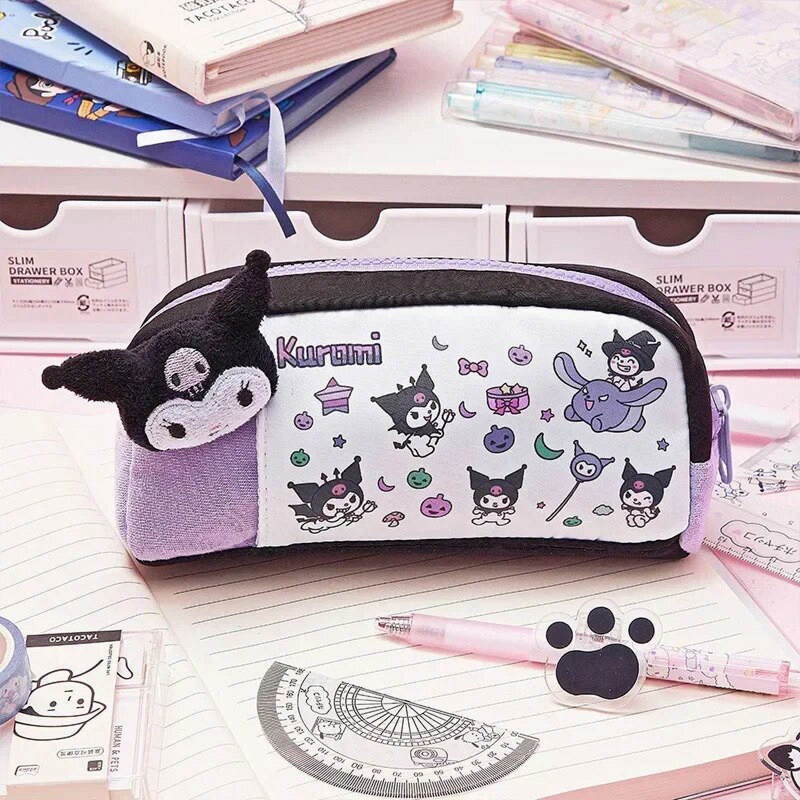 Sanrio Pencil Case 산리오필통 Kawaii Kuromi Anime Stationery Storage Bag ...