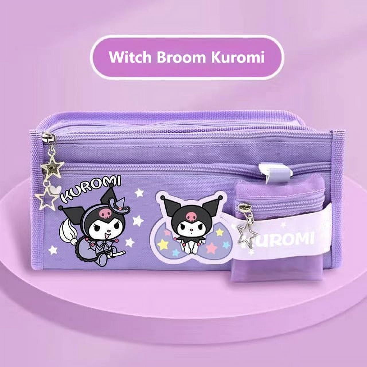 Sanrio Pencil Case Kawaii Kuromi Cinnamoroll Melody School Pencils Bag Large Capacity Pen Case Supplies Stationery Cosmetic Bags