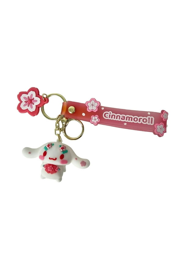 Pink Cherry Blossom Doll Cinnamoroll Keychain Pendant Cute Cartoon Pendant Keychain