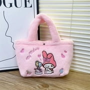 Sanrio Plush Bag Kawaii Kuromi My Melody Cartoon Anime Handbag Cute Cinnamoroll Storage Tote Bags Women Girl Birthday Gifts