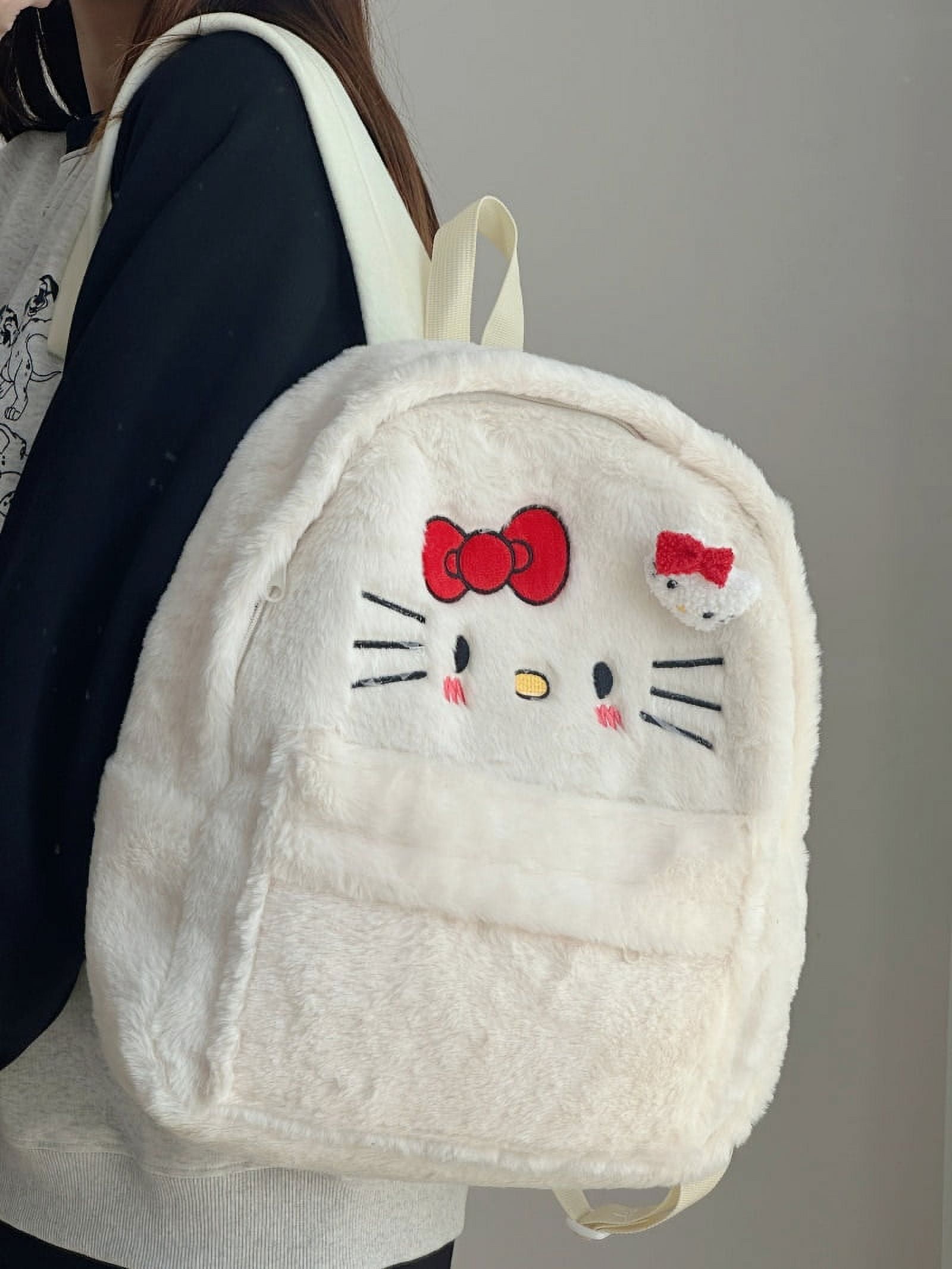 Sanrio Plush Bag Kawaii Y2k Hello Kitty Plush Backpack Soft Stuffed Schoolbag Cute Anime Toys 6489