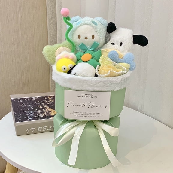 Sanrio Plush Bouquet,Cute Cartoon Stuffed Flower Gift for Valentine's Day,Graduation,Birthday,Perfect Present for Sanrio Fans