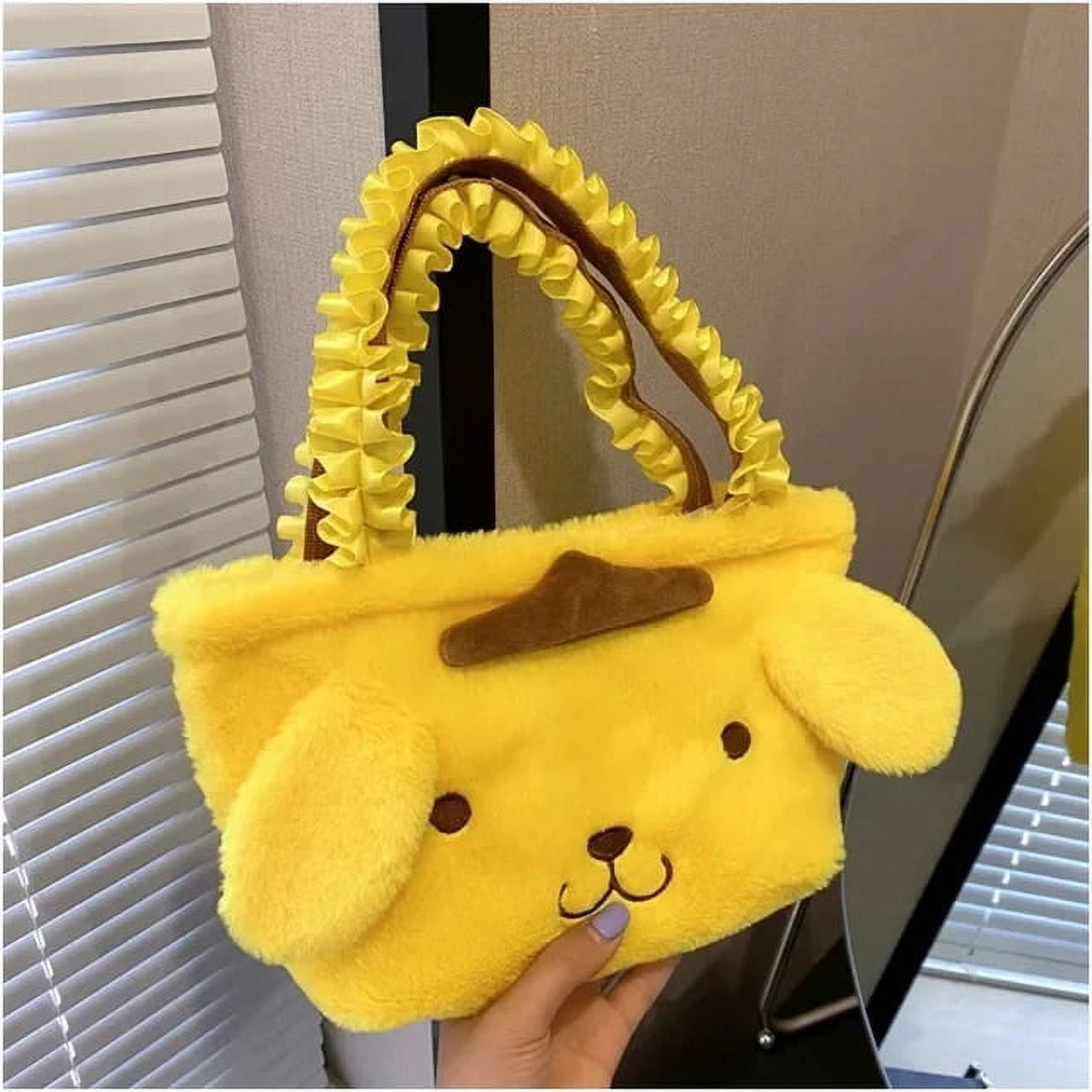 Sanrio Plush Cinnamoroll Hello Kitty Melody Kuromi Plushie Bag Pom