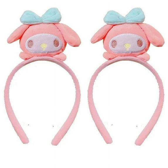 Sanrio Plush Ears Hello Kitty Headbands Girl Kawaii Kuromi Hairband Women Cartoon Anime Hair Accessories Kids Birthday Xmas Gift