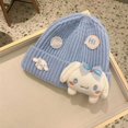 thumbnail image 1 of Sanrio Plush Knitted Hat My Melody Cinnamoroll Kuromi Children Knitted Cap Soft Stuffed Plushie Winter Kids Hat Knit Bonnet Gift, 1 of 19