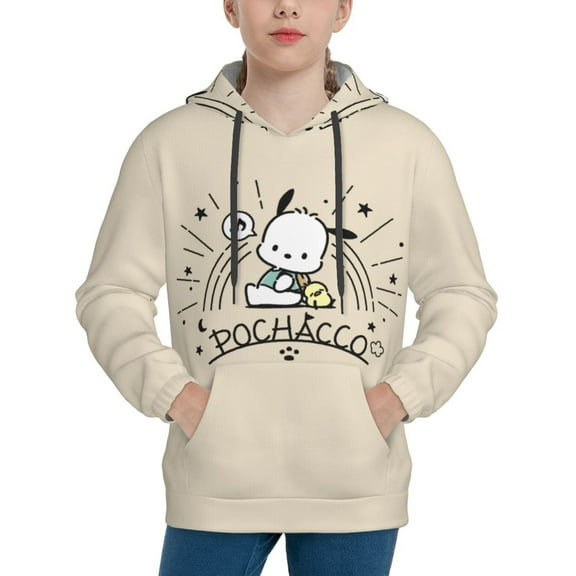 Sanrio Pochacco Kids' Hoodie 3d Print Sweatshirt Soft Pullover Hooded With Big Pockets Fans Gifts For Boys Or Girls Small