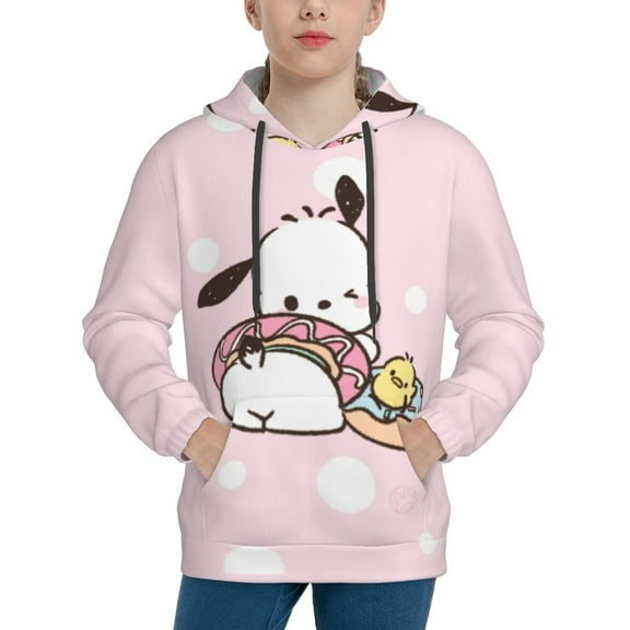 Sanrio Pochacco Kids' Hoodie 3d Print Sweatshirt Soft Pullover Hooded With Big Pockets Fans Gifts For Boys Or Girls Small
