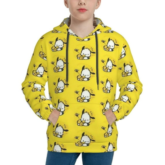Sanrio Pochacco Kids' Hoodie 3d Print Sweatshirt Soft Pullover Hooded With Big Pockets Fans Gifts For Boys Or Girls Small