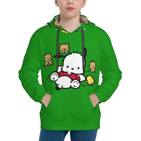 Sanrio Pochacco Kids' Hoodie 3d Print Sweatshirt Soft Pullover Hooded With Big Pockets Fans Gifts For Boys Or Girls Small