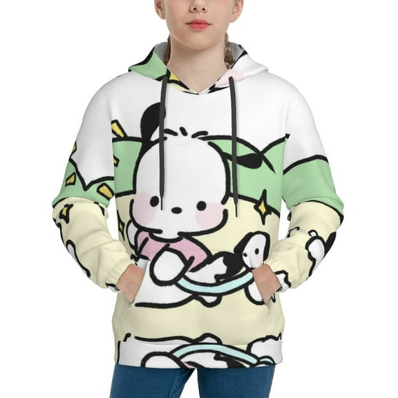 Sanrio Pochacco Kids' Hoodie 3d Print Sweatshirt Soft Pullover Hooded With Big Pockets Fans Gifts For Boys Or Girls Small