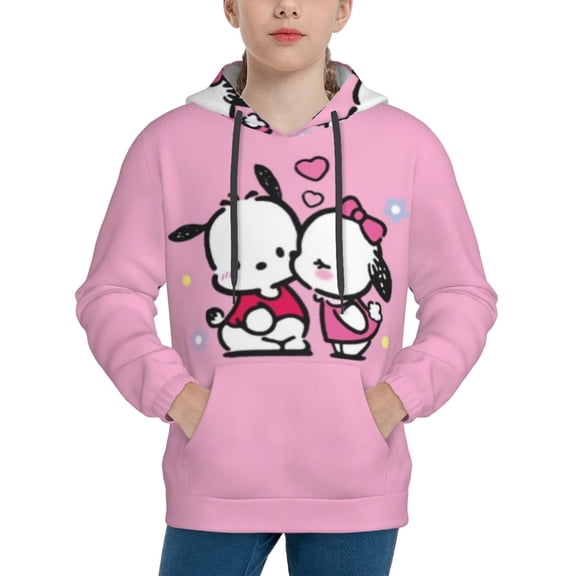 Sanrio Pochacco Kids' Hoodie 3d Print Sweatshirt Soft Pullover Hooded With Big Pockets Fans Gifts For Boys Or Girls Small