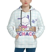 Sanrio Pochacco Kids' Hoodie 3d Print Sweatshirt Soft Pullover Hooded With Big Pockets Fans Gifts For Boys Or Girls Small