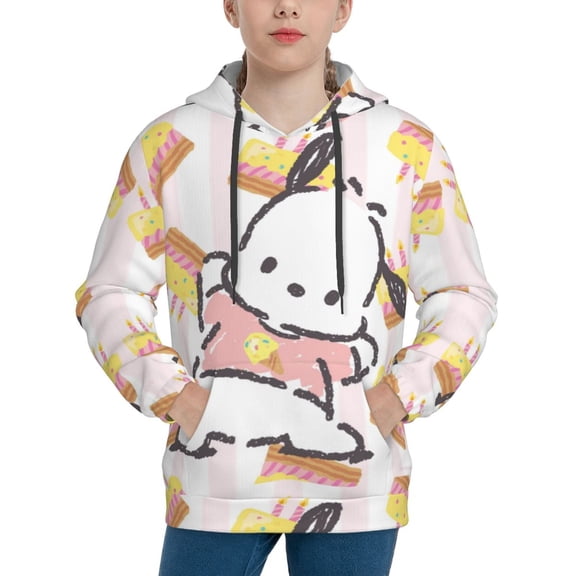 Sanrio Pochacco Kids' Hoodie 3d Print Sweatshirt Soft Pullover Hooded With Big Pockets Fans Gifts For Boys Or Girls X-Large