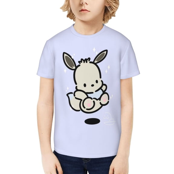 Sanrio Pochacco Kids T-Shirt 3d Printed Graphic T-Shirts Boys And Girls Short Sleeve Shirts For Youth Kids X-Large
