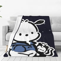 Sanrio Pochacco Throw Blanket Couch Bed Sofa Soft Lightweight Warm Cozy Flannel Fleece Bed Blanket For Kids Adults Gift Multiple Sizes Available 40"X30"