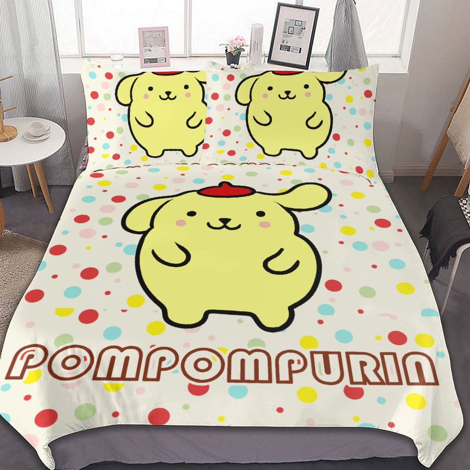 Sanrio Pompompurin Bed Duvet Cover Microfiber Bedding Sets 3D Printed ...