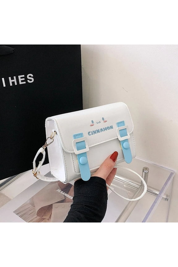 Sanrio Pu Square Bag Anime Shoulder Bags Kawaii Messenger Tote Cute Cartoon Backpacks My melody Cinnamorol Kuromi Fashion Bags