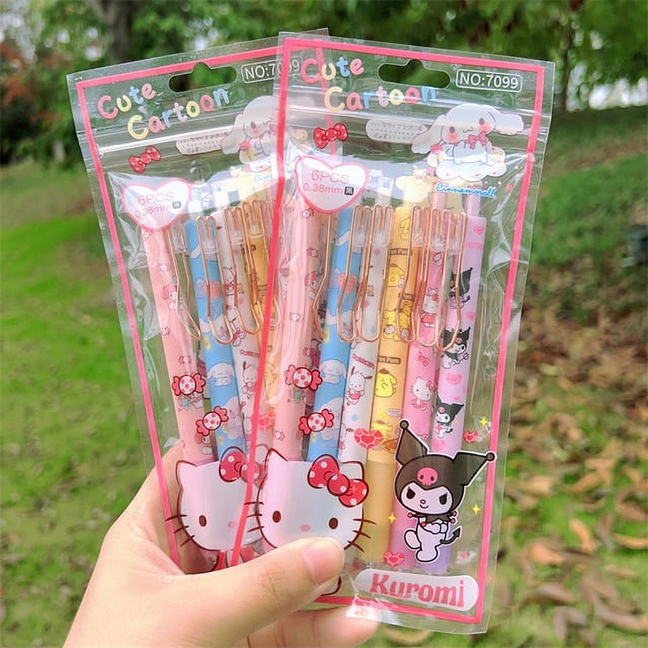 Sanrio Roller Ball Pen Stationery Anime Cinnamoroll My Melody Hello Kitty  Black 0.5Mm Kids School Students Girl Birthday Gift 