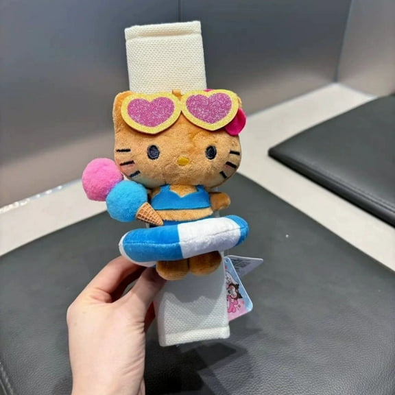 Sanrio Seat Belt Covers Hello Kitty Car Shoulder Pad Seat Belt Cute Breathable Protection Padding Pad Auto Interior