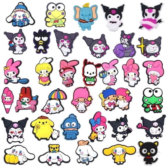 Ivasky Sanrio Shoe Charms for Girls 30 pcs, Cute Shoe Decoration, Croc Charms, Decoration & Party Favors